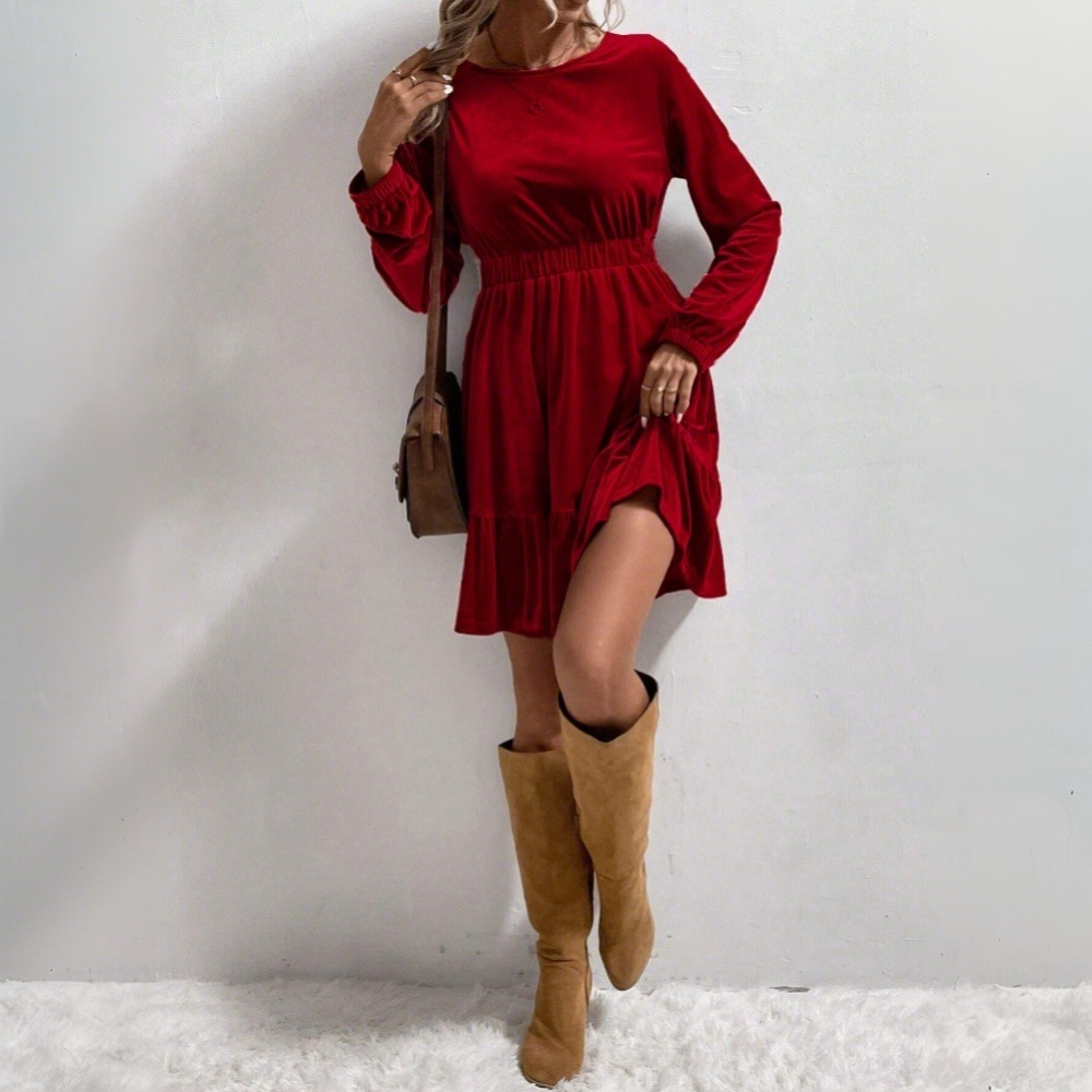 European American Style Velvet - огляд і ціна Midi Dress