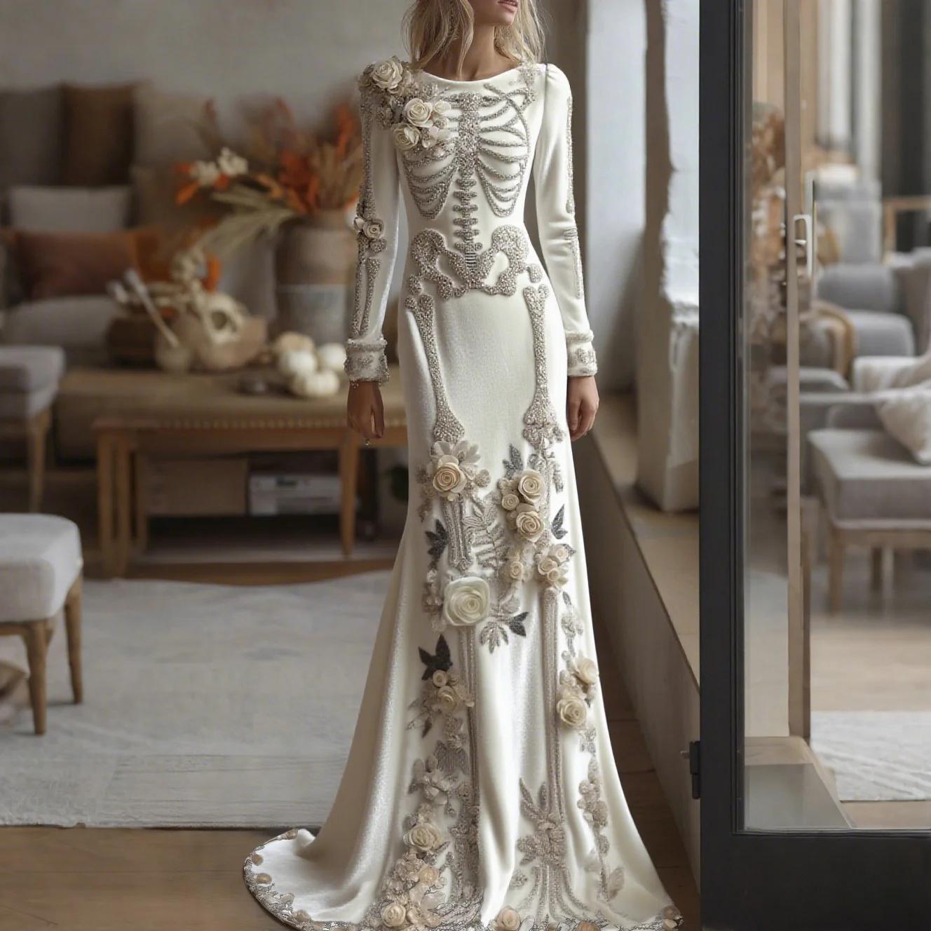 2026 New Women Skeleton Floral - огляд і ціна Evening Gown